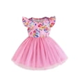 thumbnail image 1 of Gelikeya Baby Girls Easter Dresses 18-24 Months Summer Easter Eggs Print Bowknot Design Flutter Sleeve Small Princess Style Casual Spring Dress(Toddlers, Z07-Red, 18-24 Months), 1 of 6