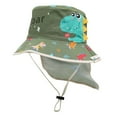 thumbnail image 1 of Gelikeya Baby Sun Hat for Boy Girl Toddler Kids Summer UPF 50+ Protective Hat Dinosaur Print Wide Brim Beach Bucket Cap (Green, 2-8 Yearss), 1 of 4