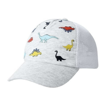 Gelikeya Baby Toddler Baseball Caps Adjustable Sun Hats Dinosaur Solid Color Hat Kids Boys Girls Baseball Hats (White, 3-5 Years)