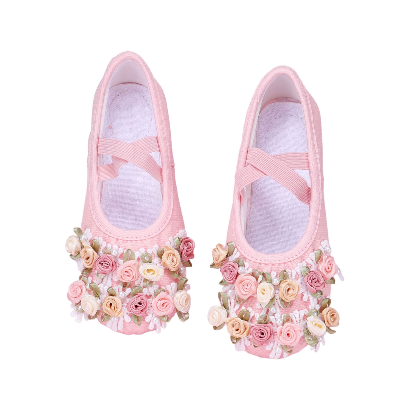 Gelikeya Ballet Shoes for Girls Spring Summer Cute Floral Dance Shoes ...