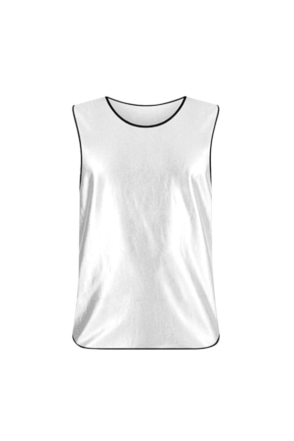 Basketball for Boys Sleeveless Mesh Athletic Sports Shirt Youth Pinnies Solid Color Tank Tops Kids Training Vest White 3-9 Years
