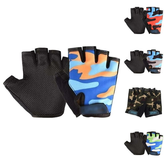 Gelikeya Bike Gloves for Kids Size 6-12 Green, Boys Girls Casual Work Fishing Gloves Green 6-12 Years