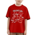 thumbnail image 1 of Gelikeya Boys Dinosaur Print Short Sleeve T-Shirt Size 5-6 Casual Crewneck Graphic Tee Soft Cotton Summer Top for Active Boys Comfortable and Trendy Design (Toddlers, Red), 1 of 4