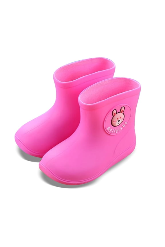 Boys Rain Boots Waterproof Rubber Boots Back To School Shoes Snow Boots (Rainwear, Pink, 2-3 Years)