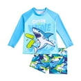 thumbnail image 1 of Gelikeya Boys Swim Set Size 4-5 Dinosaur Printed Bathing Suit Long Sleeve Shirts and Swim Trunks Rash Guard Sunsuit Boy Swimming Suits Kids Swimwear Z11-Blue, 1 of 7