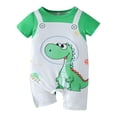 thumbnail image 1 of Gelikeya Cartoon Dinosaur Baby Clothes for Toddler Boys Short Sleeve Rompers Casual Outerwear Bodysuit Jumpsuit (Green, 6-9 Months), 1 of 5