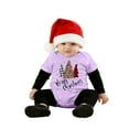 thumbnail image 1 of Gelikeya Christmas Baby Boy Girl Outfit Long Sleeve Pajamas Baby Sleepers Toddler PJs Outfit Jumpsuit Bodysuits (A01 Purple, 6-9 Months), 1 of 4