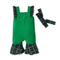 thumbnail image 1 of Gelikeya Christmas Baby Clothes Boy Girl Sleeveless Jumpsuit Outfits Bodysuit Toddler Rompers with Headband 2 Piece Sets (A01 Green, 12-18 Months), 1 of 5