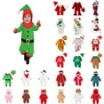 thumbnail image 1 of Gelikeya Christmas Baby Sleepers Boys Girls Clothes Long Sleeve Santa Pajamas Toddler Rompers Bodysuit with Hood (X14 Red, 0-3 Months), 1 of 9