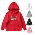 thumbnail image 1 of Gelikeya Christmas Hoodies for Kids Boys Girls Cute Cartoon Prints Hooded Sweatshirts Pullover Hoodie (White, 11-12 Years), 1 of 4