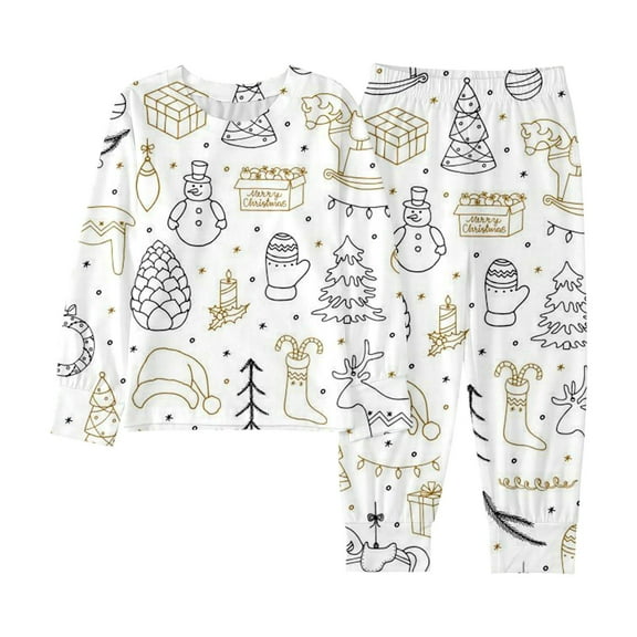 Gelikeya Colorable Christmas Pajamas for Kids - Santa Reindeer Shirts Shorts 2 Piece Outfits Relaxed Fit Nightie Gifts Winter Clothing, Size 2T