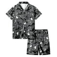 thumbnail image 1 of Gelikeya Cute Pjs for Teen Girls 10-12 Halloween Pajamas Short Sleeves Collared Shirts Shorts 2pc Outfits All Saints' Day Loungewear Teen Girl Clothes 2-13Y (Grey, 10-11 Years), 1 of 5