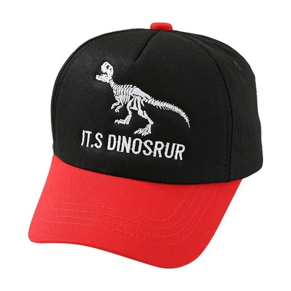 Gelikeya Embroidered Baseball Cap for Boys Girls Vintage Adjustable Washed Distressed Denim Baseball Hat (Watermelon Red, 2-8 Yearss)