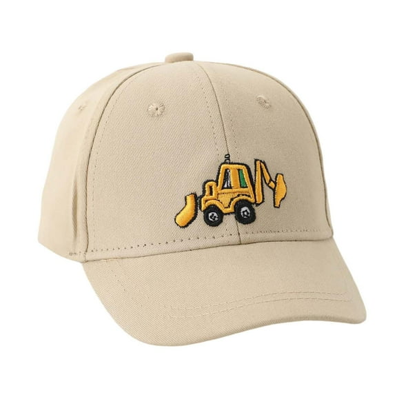 Gelikeya Excavator Toddler Baseball Hats Embroidery Adjustable Kids Baseball Caps Toddler Baseball Hat for Little Boys Present (Khaki, 2-8 Yearss)