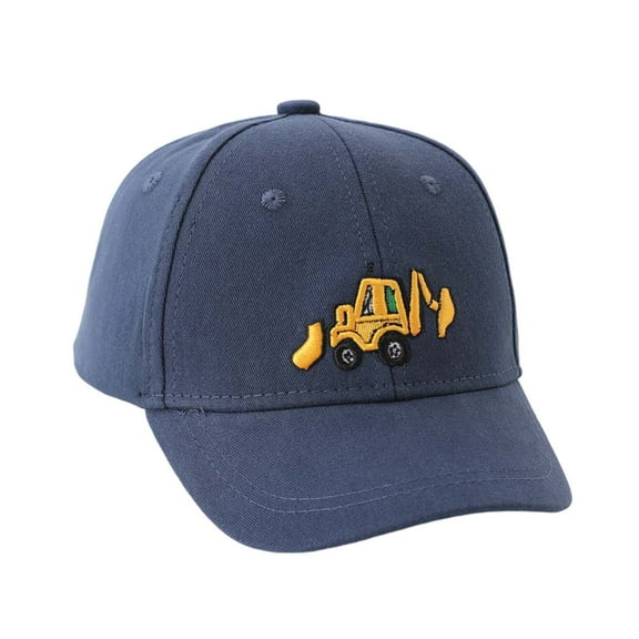 Gelikeya Excavator Toddler Baseball Hats Embroidery Adjustable Kids Baseball Caps Toddler Baseball Hat for Little Boys Present (Navy, 2-8 Yearss)