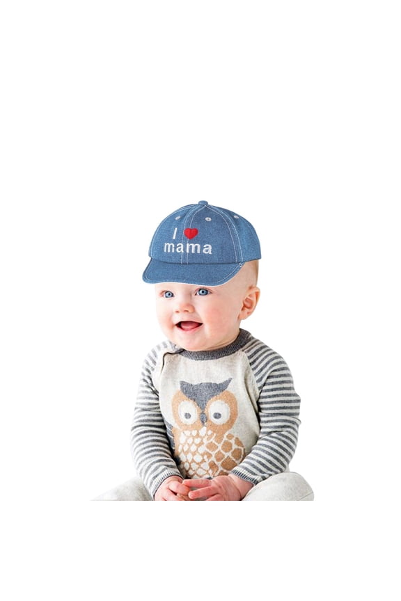 Funny Mama Hat for Baby Boys Girls Mummys Day Baseball Cap Denim Sun Hat Soft Summer Outerwear Baseball Hat (Light Blue, 1-3 Yearss)