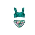 thumbnail image 1 of Gelikeya Girls 2 Piece Swimsuit Ruffles Flounce Printed Bikini Tops Shorts Set Swimwear Girl Bathing Suits X09 Green & 4-5 Years, 1 of 6