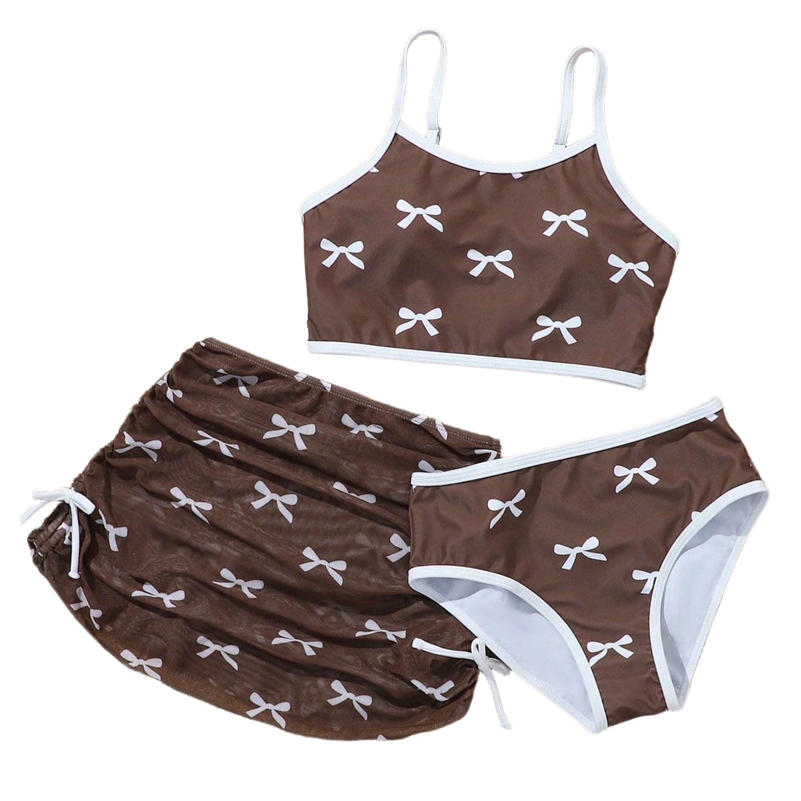 Gelikeya Girls 3 Piece Floral Swimsuit Spaghetti Straps Bikini Set High — free download