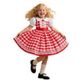 thumbnail image 1 of Gelikeya Girls Christmas Dresses Size 18-24 Cute Cartoon Plaid Print Puff Short Sleeve Christmas Birthday Party Wear Santa Tutu Dress (X06 Red, 18-24 Months), 1 of 8