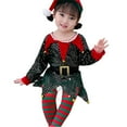 thumbnail image 1 of Gelikeya Girls Christmas Dresses Size 6-7 Party Wear Kids School Performance Funny Clothes Soft Comfortable Christmas Santa Reindeer Outfits (X03 Green, 6-7 Years), 1 of 6