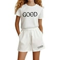 thumbnail image 1 of Gelikeya Girls Clothes Size 6 Girls Clothes Size 7 Teen Clothes for Girls Tween Girl Clothing Girls Shorts Outfits Set (White, 7-8 Years), 1 of 4