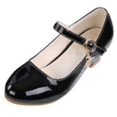 thumbnail image 1 of Gelikeya Girls Dress Shoes Dress Sandals Low-Heels Flower Littlle Girl Flats Leather Shoes Toddler Kids Party Dress Sandals, Black, 1 of 5