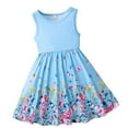thumbnail image 1 of Gelikeya Girls Easter Dresses 5T Summer Western Style Bowknot Design Sleeveless Small Floral Princess Style Casual Spring Dress(Toddlers, Z05-Sky Blue, 3-4 Years), 1 of 6