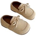 thumbnail image 1 of Gelikeya Girls Footwear School Shoes Cute Bowknot Solid Color Sneakers Girls' Fashion Khaki 15-18 Months, 1 of 5