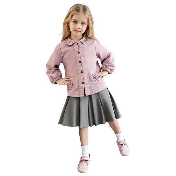 Gelikeya Girls Footwear School Shoes Cute Bowknot Solid Color Sneakers Girls' Fashion Pink 9-9.5 Years