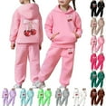 thumbnail image 1 of Gelikeya Girls Graphic Jogging Suits Sweatsuits 2 Piece Set Oversized Hoodie and Sweatpants Fall Winter Clothes (Black, 12-13 Years), 1 of 8