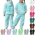 thumbnail image 1 of Gelikeya Girls Graphic Jogging Suits Sweatsuits 2 Piece Set Valentines for Kids Oversized Hoodie and Sweatpants Fall Winter Clothes (Pink, 2-3 Years), 1 of 8