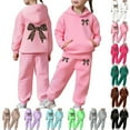 thumbnail image 1 of Gelikeya Girls Graphic Jogging Suits Sweatsuits 2 Piece Set Oversized Hoodie and Sweatpants Fall Winter Clothes (Purple, 3-4 Years), 1 of 8