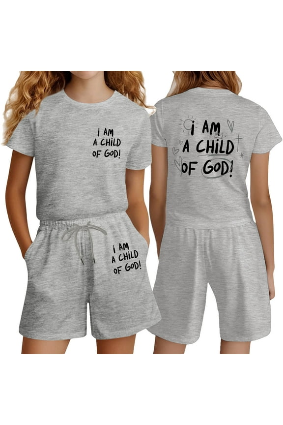 Girls Preppy Clothes Girls Outfits Size 7/8 Outfits for Girls Toddler Girl 2 Piece Outfits Girls School Clothing Sets (Grey, 13-14 Years)