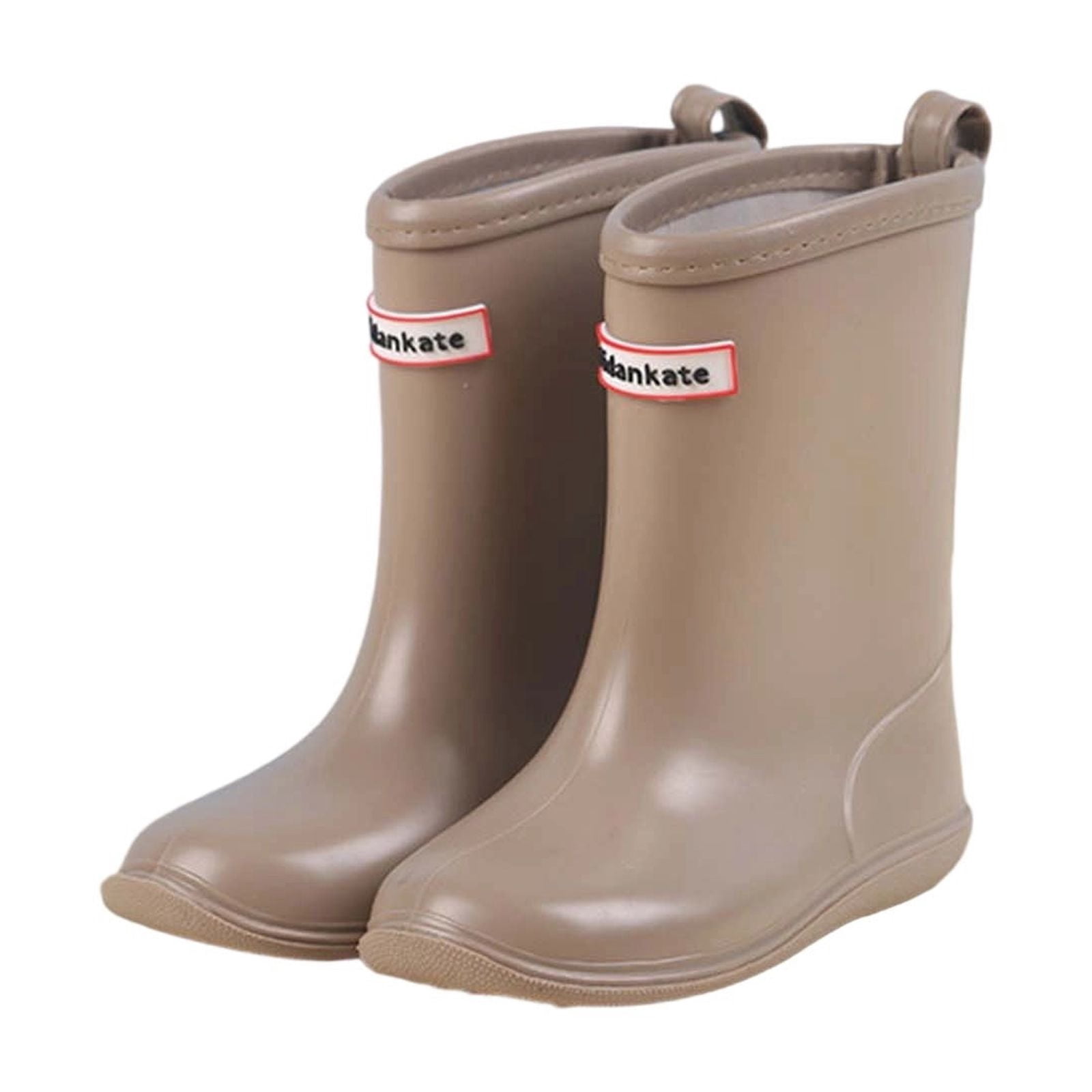 Gelikeya Girls Rain Boots Fashion Pattern Outerwear Rain Boot Back To School Shoes Work Boots (Rainwear, Brown, 9-10 Years)