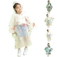 thumbnail image 1 of Gelikeya Girls Rain Jackets Size 5-14 Years Kids Ponchos Cute Cartoon Graphic Rainproof Raincoat (Z01 Green, 5-14 Years), 1 of 3