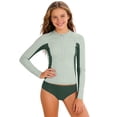 thumbnail image 1 of Gelikeya Girls Rash Guard Swimsuit 2PCS Long Sleeve Shirt with Bottoms Girls Bathing Suits Summer Holiday Rashguard Sets Green, 11-12 Years, 1 of 5