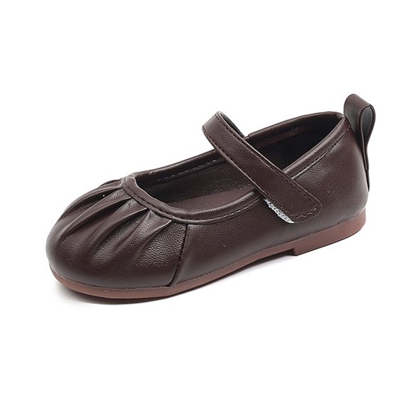 Gelikeya Girls Sandals Toddler Girl Sandals Little Baby Flower Wedding Princess Shoes Closed Toe Summer Outdoors Wear Flat Shoes, Brown