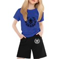 thumbnail image 1 of Gelikeya Girls Size 7 Summer Clothes Girl Clothes Size 7-8 Clothes for 13 Year Old Girls Toddler Two Piece Set Girls Shorts Overalls (Blue, 12-13 Years), 1 of 4