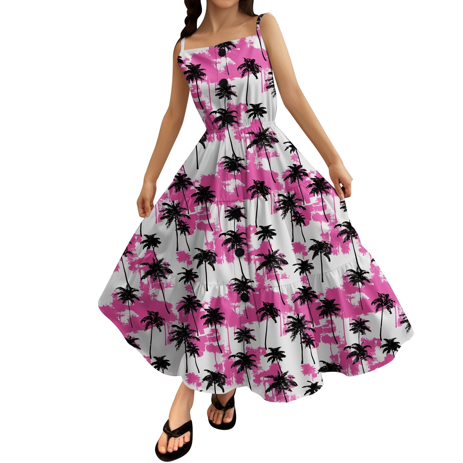 Gelikeya Girls Summer Casual Dress Flowy Swing Tunic Kahawai Printed  Spaghetti Straps Sun Dress Girl Dresses Beach Outfits(Tweens, X15-Grey,  13-14 Years) - Walmart.com