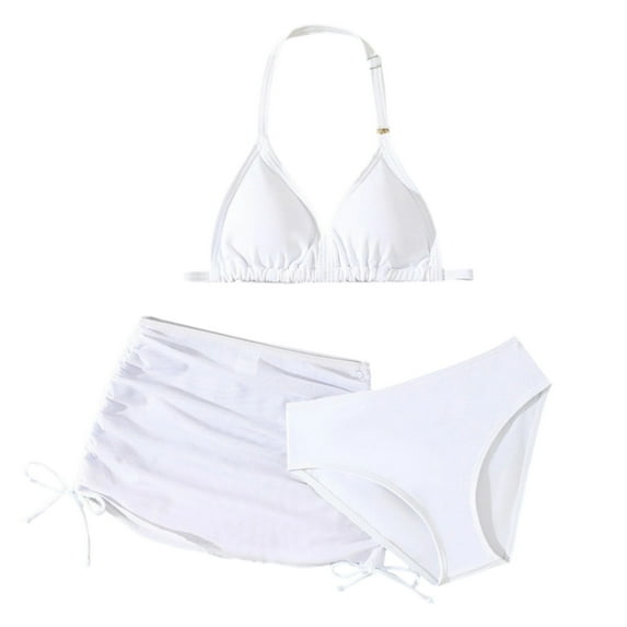 Gelikeya Girls Swimsuits Baby Swimsuits Toddler Bathing Suit Girl Swimming Pool Activewear Summer Outfits White, 7-8 Years