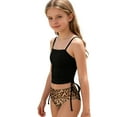 thumbnail image 1 of Gelikeya Girls Tankini Swimsuit 2 Piece Set Teens Halterneck Bathing Suits Leopard Printed Tankini Set Black & 11-12 Years, 1 of 5