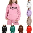 thumbnail image 1 of Gelikeya Girls Tracksuit Sets Fall Winter Outfits Cute Hoodie Matching Jogger Sweatpants Clothes Set with Pockets 1-9Y (Pink, 6-7 Years), 1 of 5