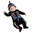 thumbnail image 1 of Gelikeya Halloween Baby Sleepers Boys Girls Clothes Long Sleeve Pajamas Toddler Rompers Bodysuit with Hat (Black, 6-9 Months), 1 of 7