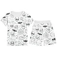 thumbnail image 1 of Gelikeya Halloween Colorable Pajamas for Boys Girls Long/short Sleeve Shirts and Shorts 2pcs Outfits Nightiewear Cartoon Graphic Pjs Children's Clothes, 1 of 3