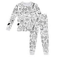 thumbnail image 1 of Gelikeya Halloween Colorable Pajamas for Boys Girls Long/short Sleeve T Shirt and Pants 2pcs Outfits Breathable Cute Pjs Clothing Set, 1 of 4