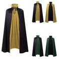 thumbnail image 1 of Gelikeya Halloween Reversible Hooded Cloak Unisex Stand Collar Cape Halloween Christmas Party Apparel, Yellow, Size 130cm, 1 of 6