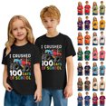 thumbnail image 1 of Gelikeya I Crushed 100 Days of School T Shirt Toddler Kids Funny Truck Graphic Tee Short Sleeve Soft Comfortable Tops Summer Wear Brown, 8-9 Years, 1 of 8