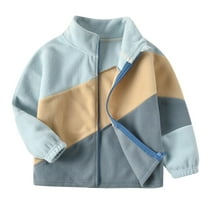 Gelikeya Jacket for Boys Boys Lightweight Jacket Dinosaur Print Long Sleeve Youth Fashion Jackets Toddler Boy Winter Clothes (Light Blue, 4-5 Years)