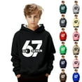 thumbnail image 1 of Gelikeya Kids 67 Hoodie Boys Girls Funny Six Seven 6 7 Meme Pullover Hoodie Casual Soft Active Sport Outdoor Sweatshirt, Green, 13-14 Years, 1 of 7