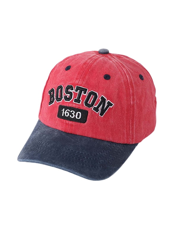 Kids Adjustable Baseball Cap for Boys Girls with Fashion Letter Embroidered Designs Soft Cotton Summer Hat for Outdoor Activities (Red, 2-8 Yearss)